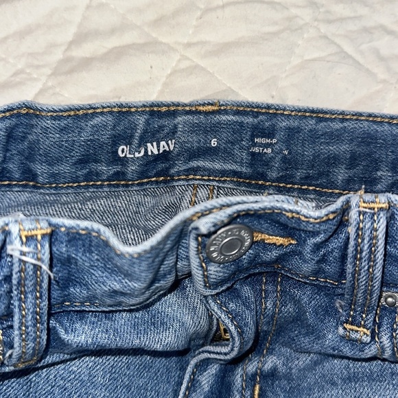OLD NAVY Hi-Rise Denim Distressed Adjustable Waist Girls Shorts Size 6 - Picture 4 of 5